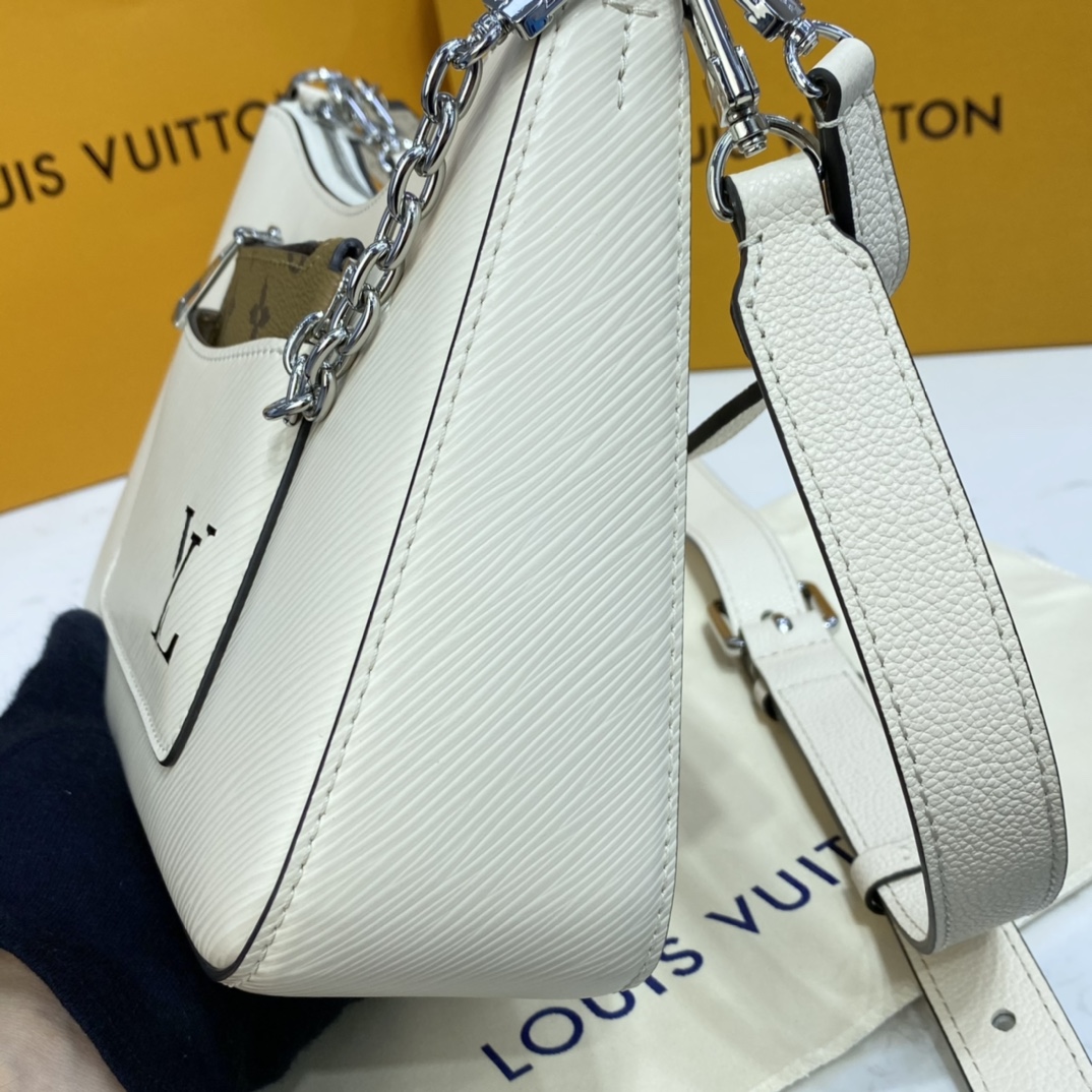 Louis Vuitton MARELLE Tote Handbag Epi Leather M80688 Quartz White